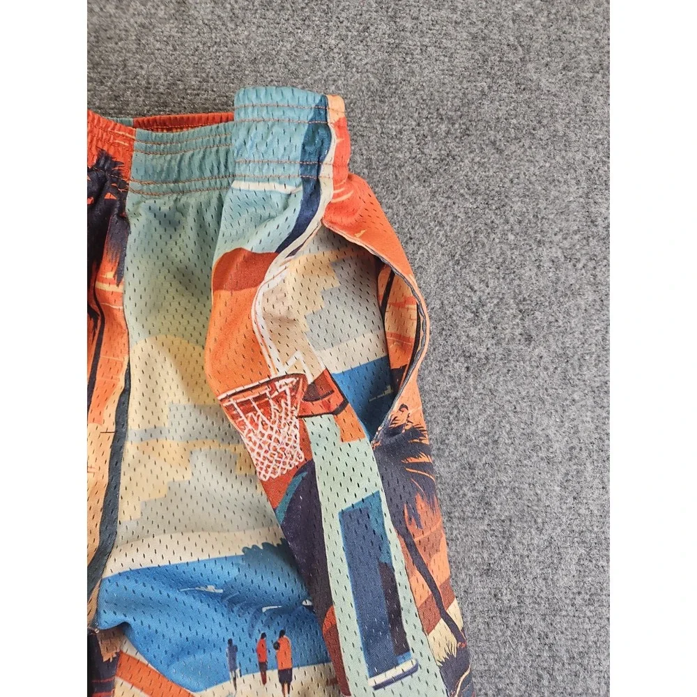 Overtime Palm Paradise Basketball Short Mens Small Mesh Athletic Streetwear 1705